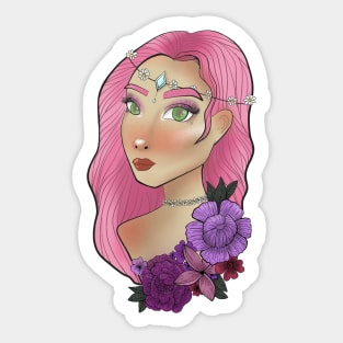 Cute Girl Flower design Sticker